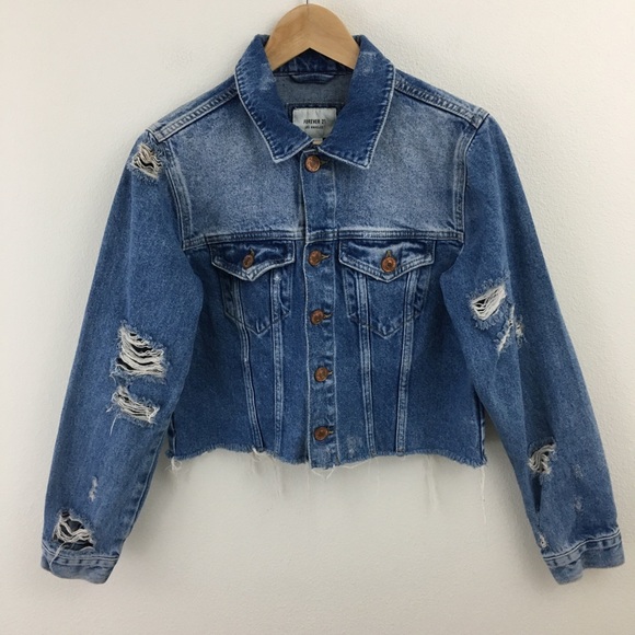 Forever 21 Jackets & Blazers - F21 | Distressed Cropped Blue Denim Jean Jacket